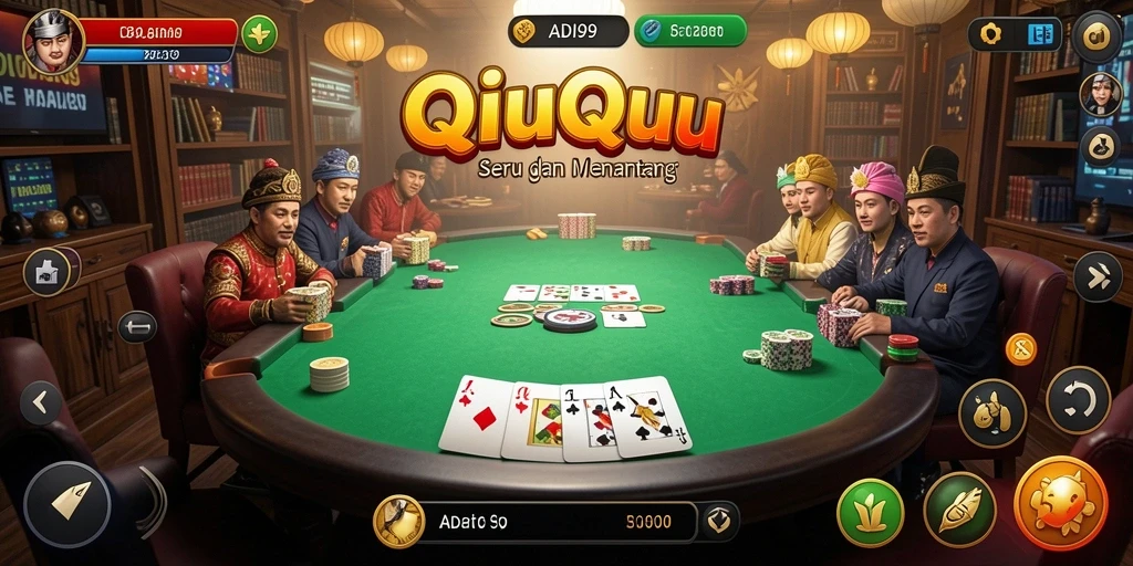 Tampilan gameplay seru dalam QiuQiu ADI99.