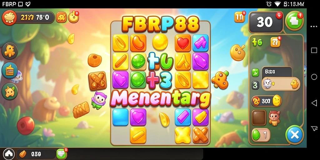 Gameplay seru dalam FBRP88, mencocokkan objek warna-warni.
