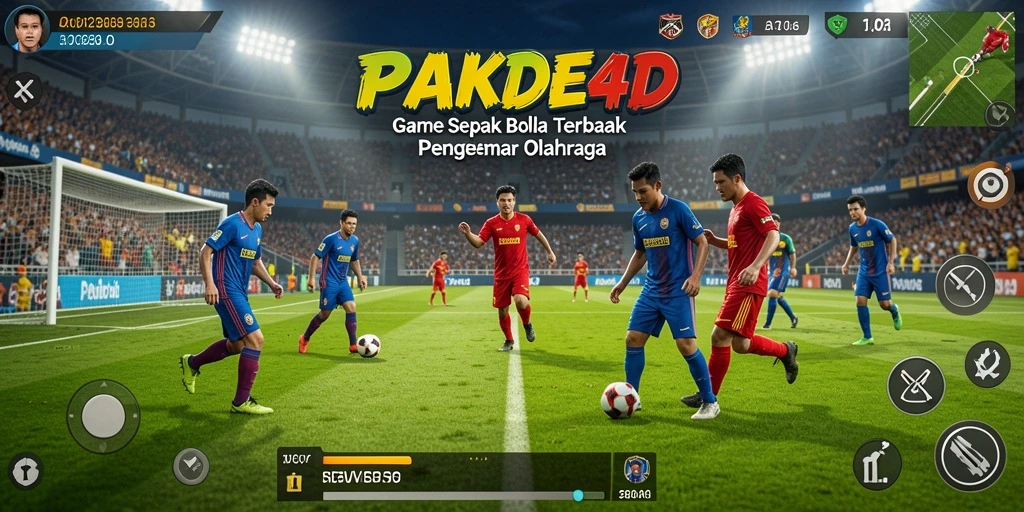 Screenshot gameplay PAKDE4D yang menampilkan aksi seru sepak bola.