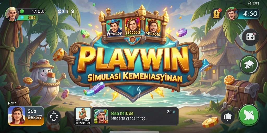 Tangkapan layar gameplay dari PLAYWIN yang menunjukkan petualangan seru.