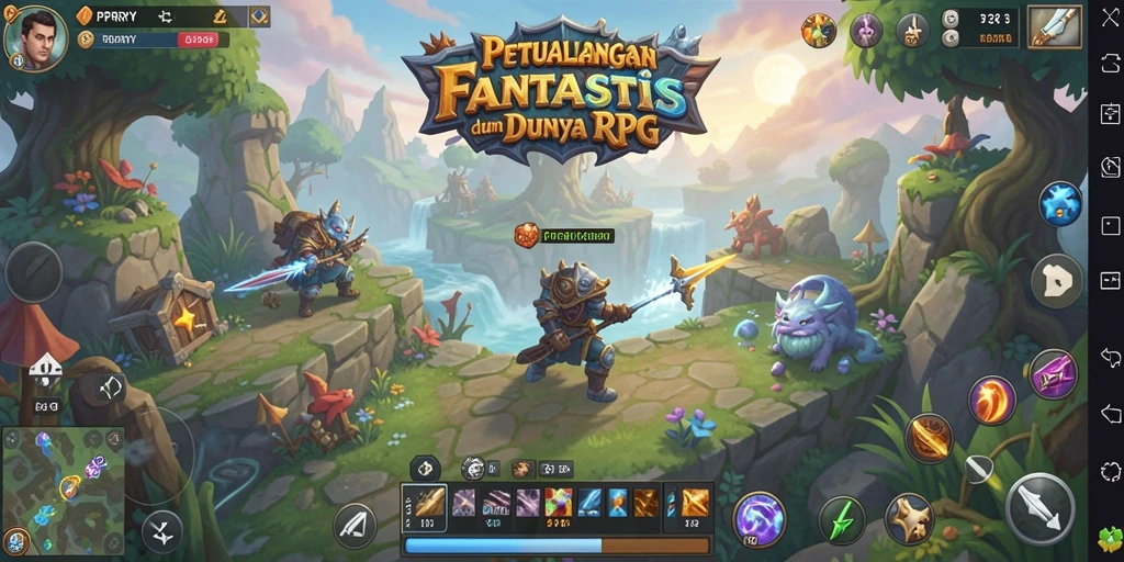Tampilan gameplay PPRRYY yang mencakup pertarungan dan eksplorasi.