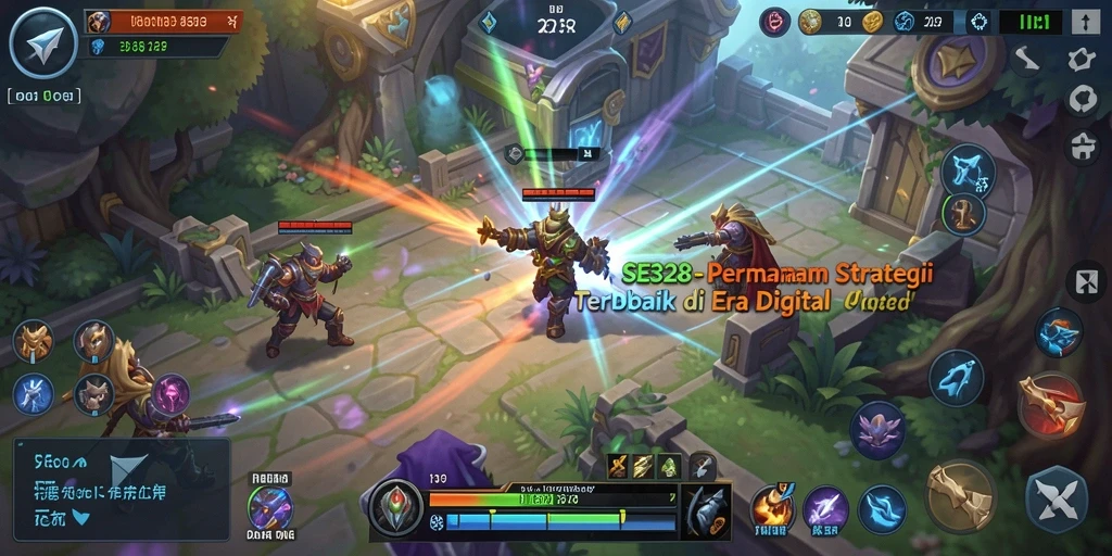 Screenshot dari gameplay SE328 menampilkan pertempuran strategi yang intens.